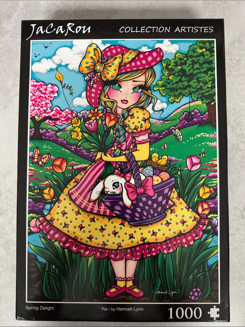 'Spring Delight' Girl Art Print - Yellow & Pink